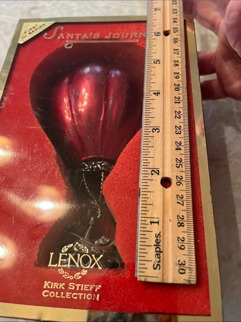 Lenox Red Hot Air Balloon Kirk Stieff Collection SANTA'S JOURNEY Pewter Ornament